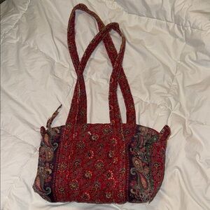 Vintage 90s Vera Bradley, Retired Collette Paisley Shoulder Bag in Red